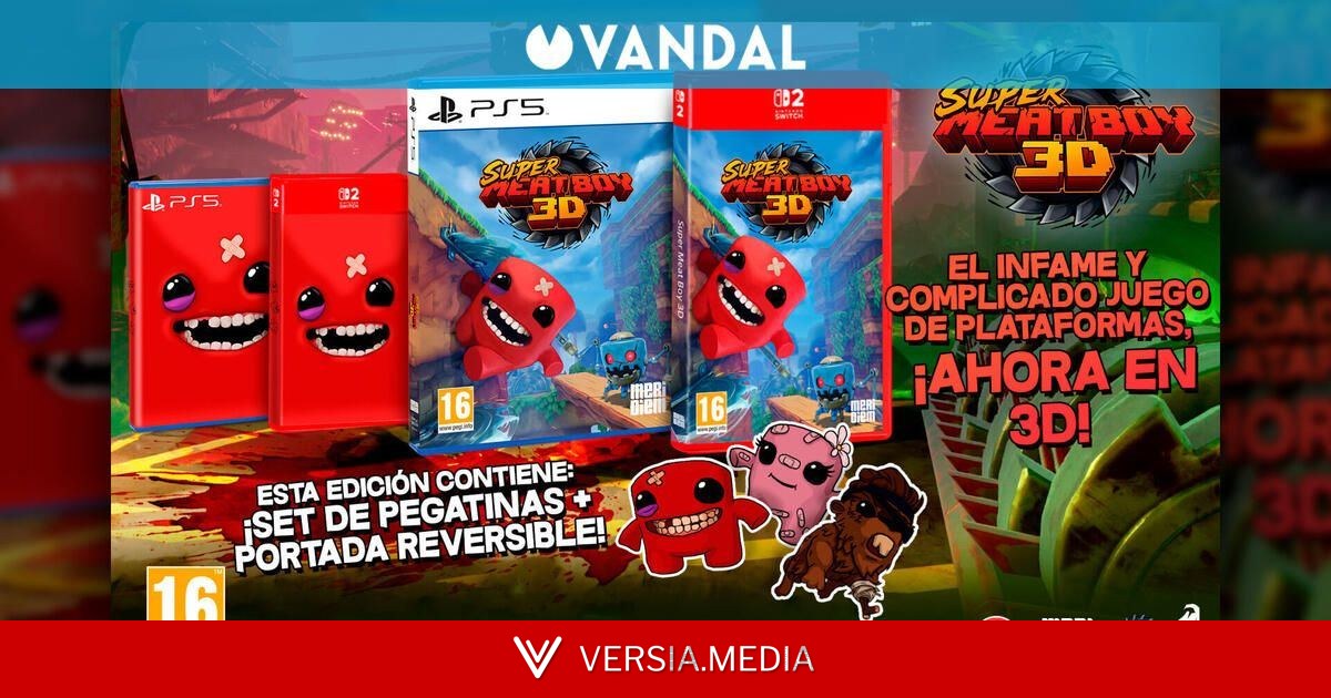 Ya disponible Super Meat Boy 3D en su versión física para Switch 2 y PS5, con edición estándar y especial